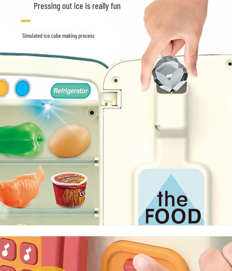 Elektrisches Wassersprüh-Spielhaus Spielzeug Kühlschrank für Kinder - Interaktives Geschenk für Eltern und Kinder