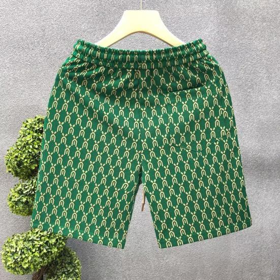 Pantaloncini estivi da uomo, con elastico in vita, coulisse regolabile, pantaloncini casual con tasche, stampa, gamba larga, pantaloncini da spiaggia, streetwear