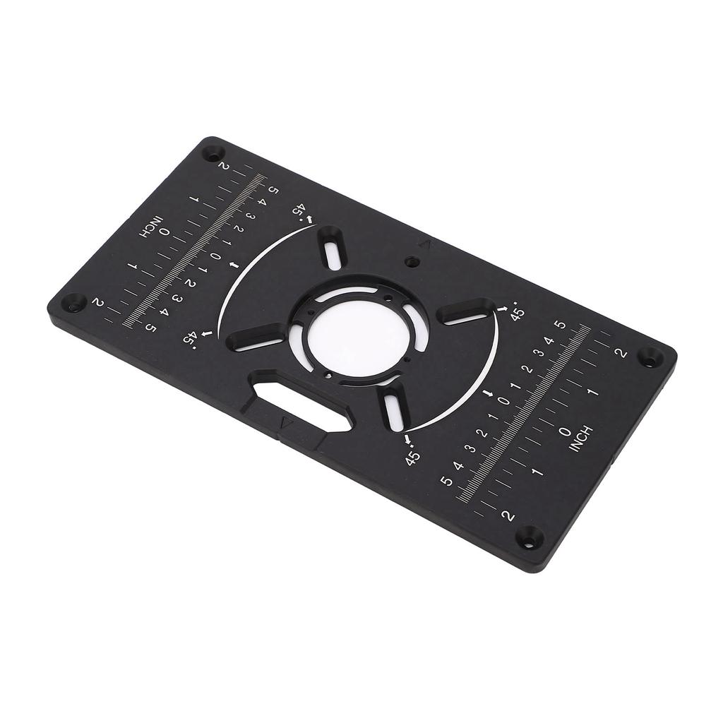 Router Plate Aluminum Alloy Router Table Insert Plate Trimming Machine Flip Board Black