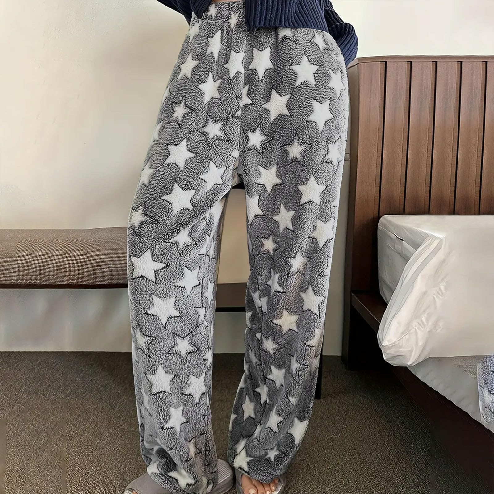 

Casual Pants for Women Print Pajamas Fashion Pant L тёмно-синий