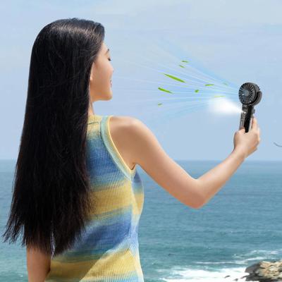 Portable Fan Portable Hand Held Misting Fan with Mist Air Cooler with Mist Spray 4 Gears Cooling Gadgets USB Rechargeable