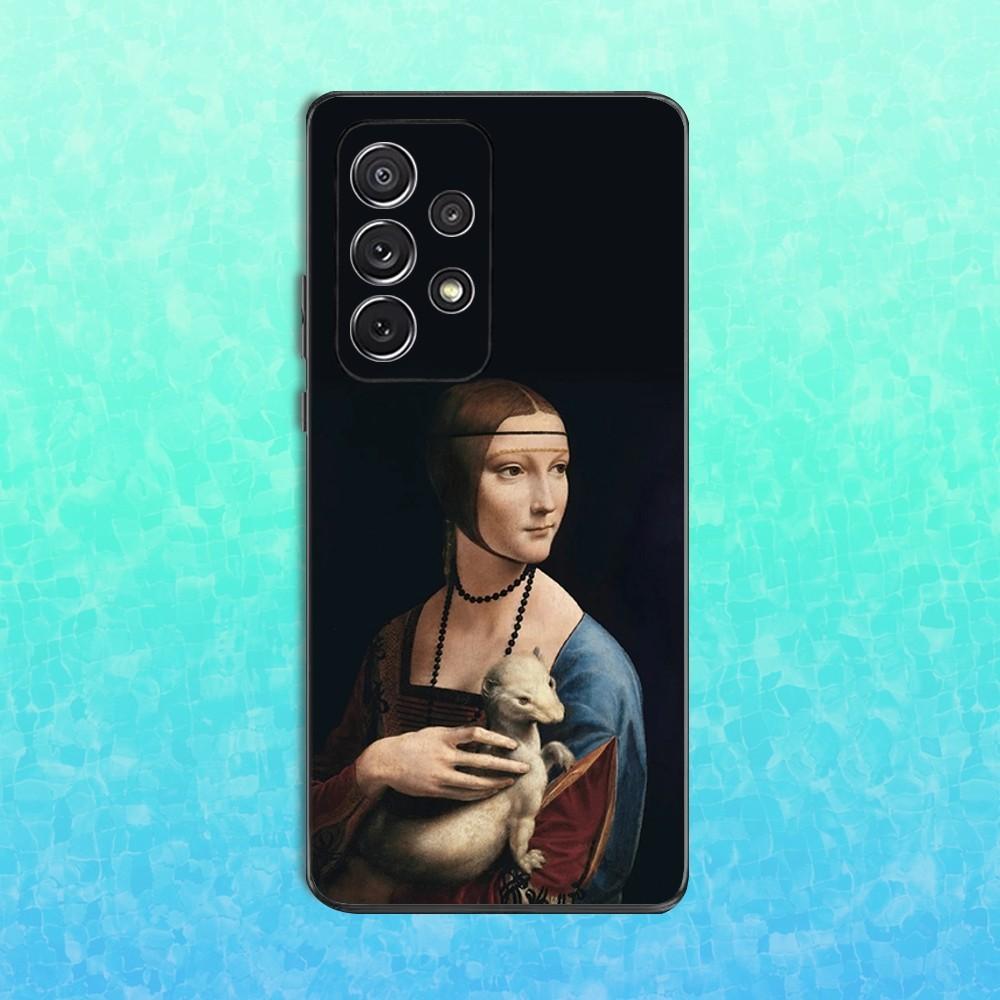 M-Mona Lisa Art D-Da-Vinci Phone Case For Samsung S25,S24,S23,S22,S21,S20,S10,Ultra,Plus,Lite,FE,Soft Silicone Black Cover