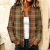 Women's Casual Plaid Print Long Sleeve Button Front Knit Cardigan Sweater for Fall Winter Everyday Wear