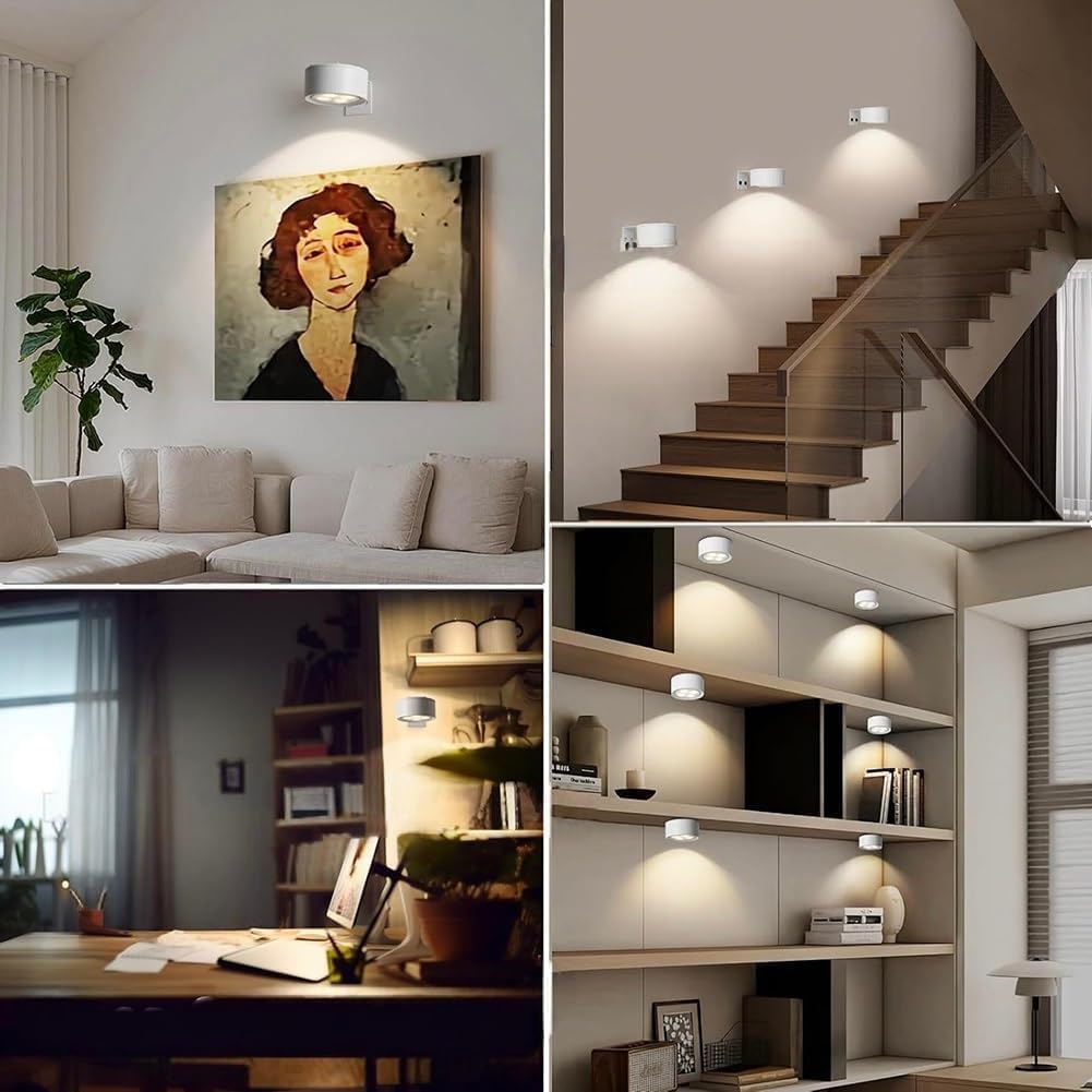 Topveden Picture Lights for Wall, Topveden No Drill Picture Lights, No Drill Magnetic Black Decor Wireless Display Sconces with 3 Color Temps,