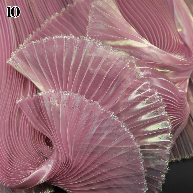 1M Iridescent Organ Pleated Fabric Shiny Magic Coloured Voile Fabric For DIY Costume Wedding Photography Background Decor
