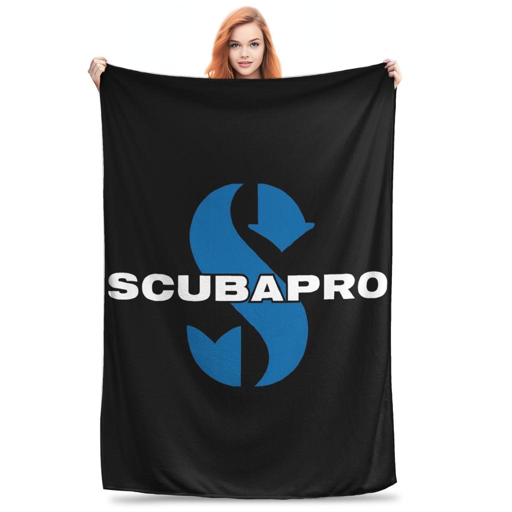Flannel Throw Blanket Scubapros Diving Logo Warm Plush Blankets Soft Bedspread for Bed Living room Home Travel Couch