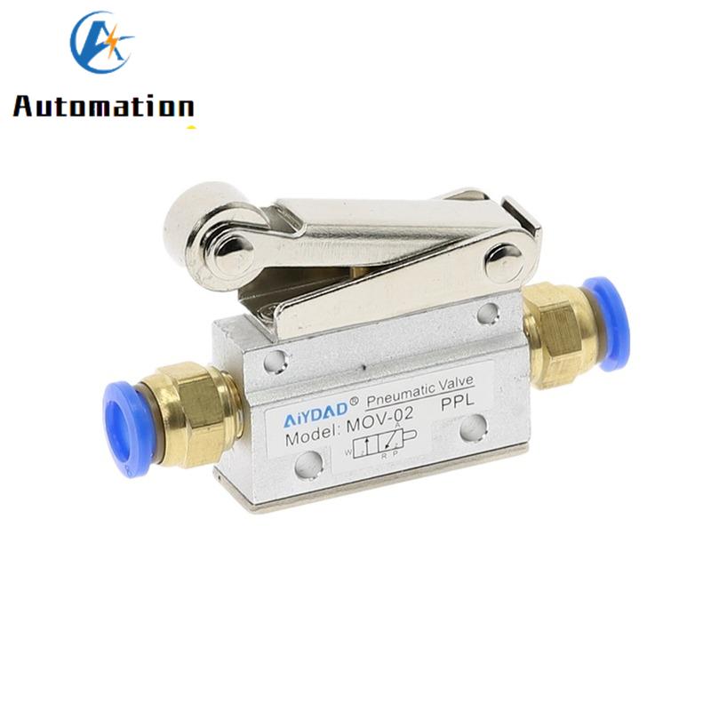 MOV-02 PT 1/8"Female Thread 3 Position 2 Way Pneumatic Mechanical Valve MOV-321 Reversing Valve Roller Hand Manual Valves