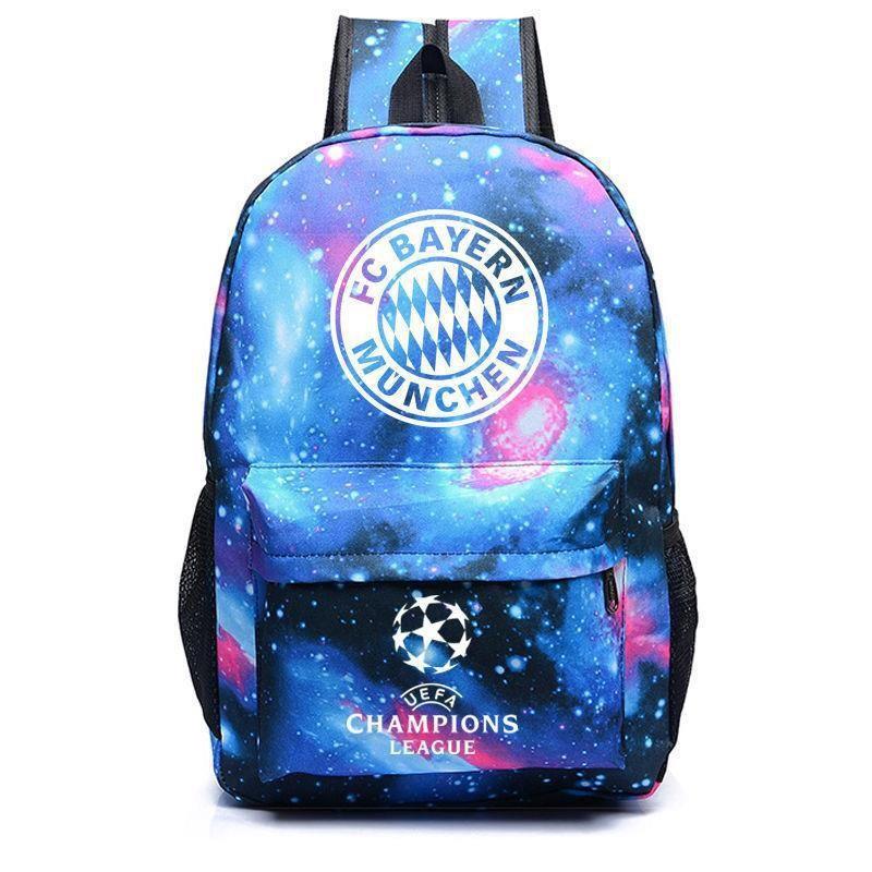 Football Star Backpack Champions League Pattern Printed Backpack Teen Children'S School Bag