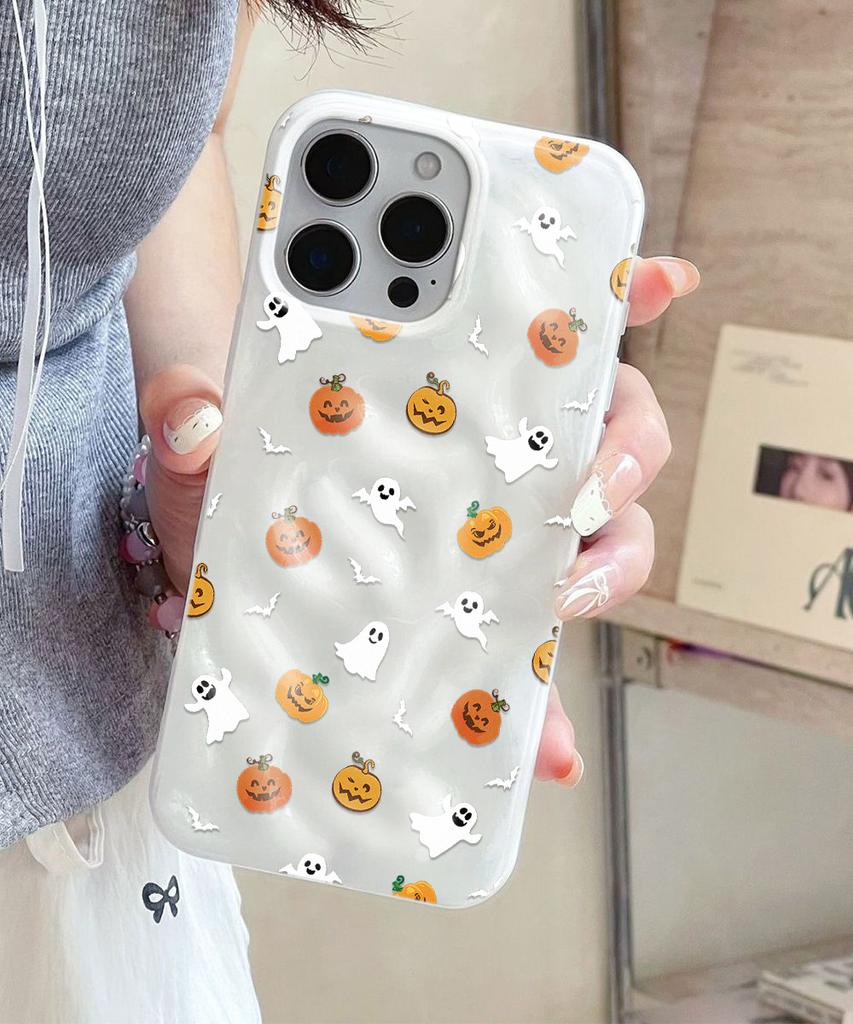 Halloween Cartoon Pumpkin Phone Case For iPhone 17 Air 16 15 14 13 12 11 Pro Max Shockproof Soft Cover Fundas