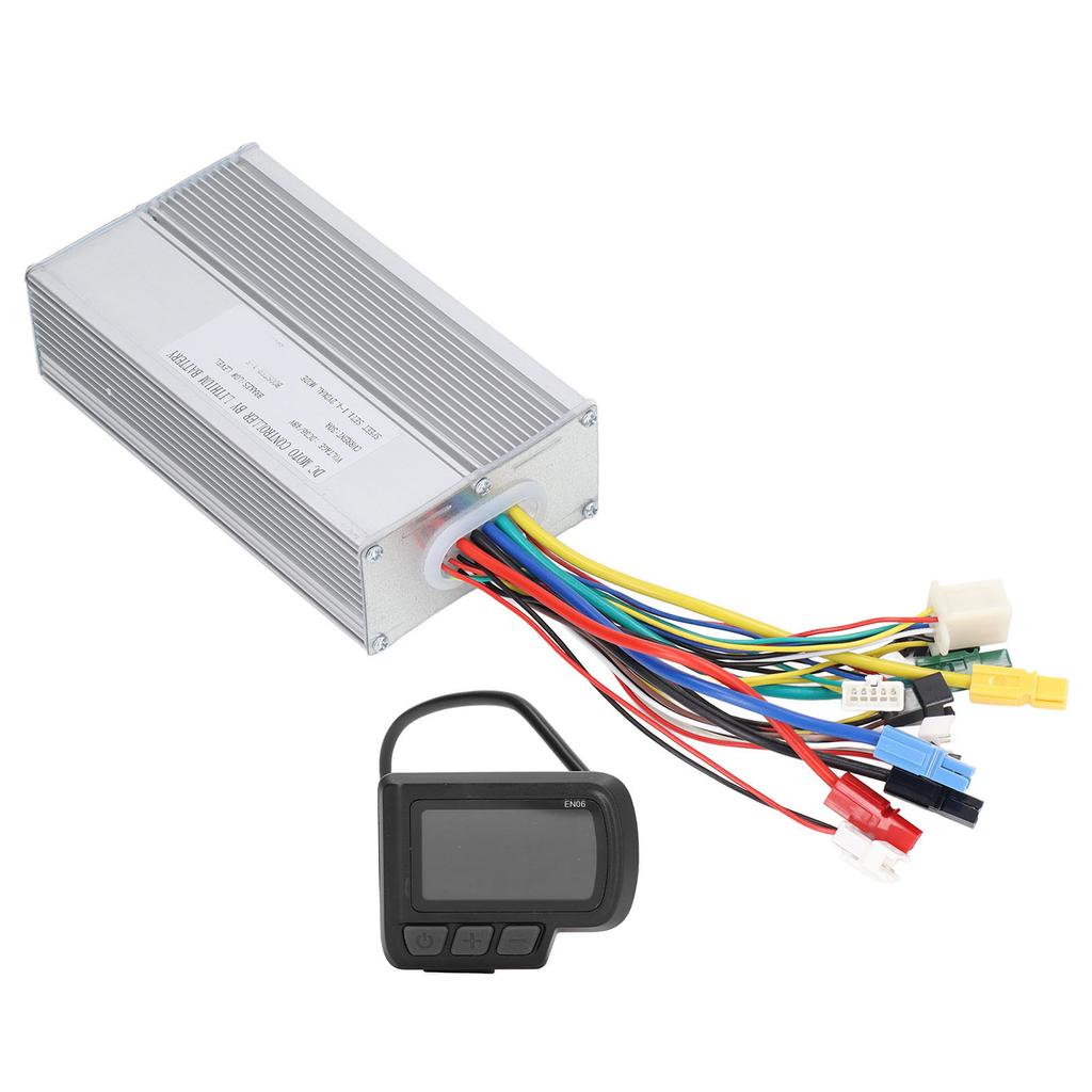 Electric Bike Brushless Motor Controller 36V 48V LCD Display 30A 12 Tube Controller with Battery Speed Display USB