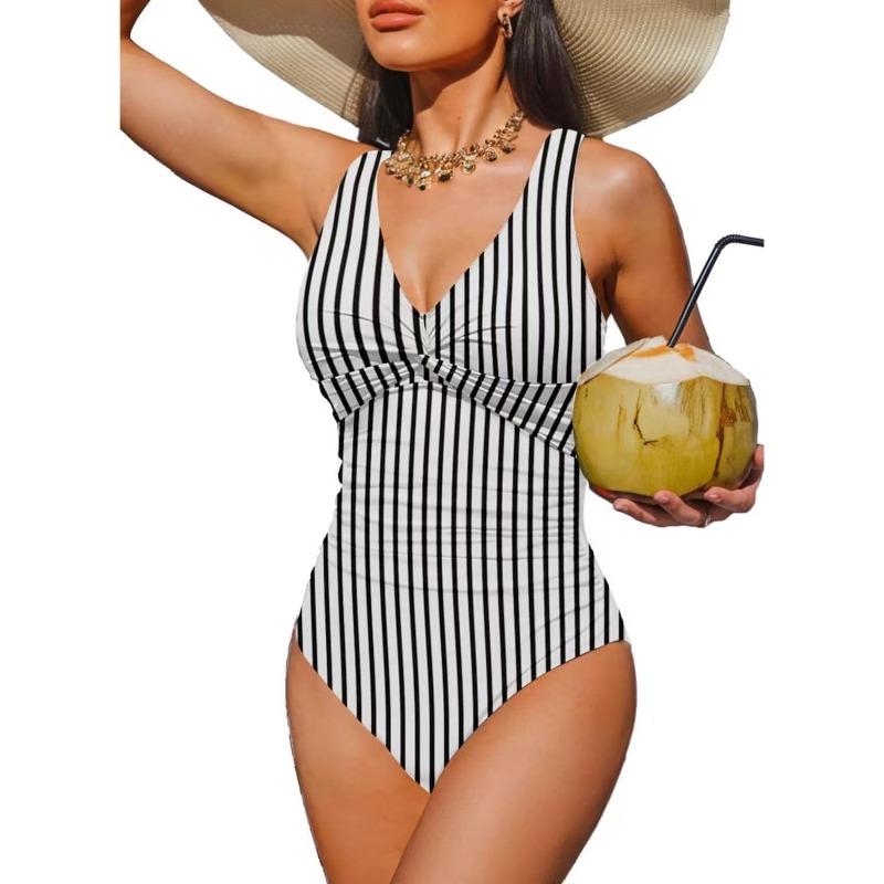 New Popular One-piece Bikini Sexy Leopard Print Splicing European and American Thin Waist Swimsuit Swimsuit