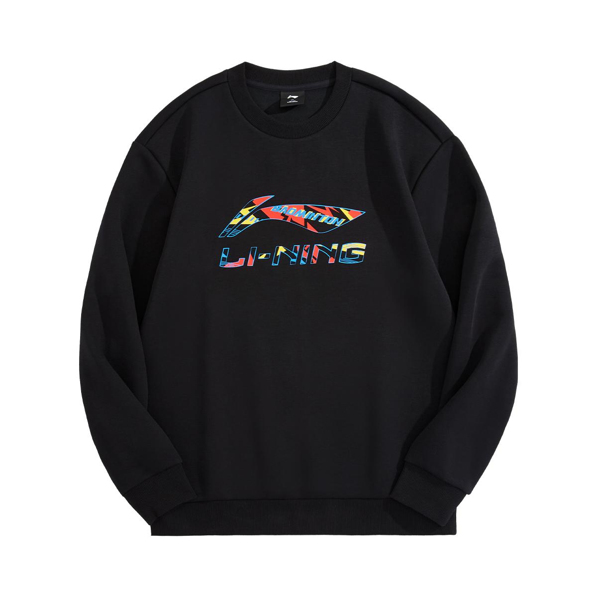 Свитшоты Li Ning Унисекс Черный Круглый вырез Умеренный Обычный AWDUH61-1 2XL