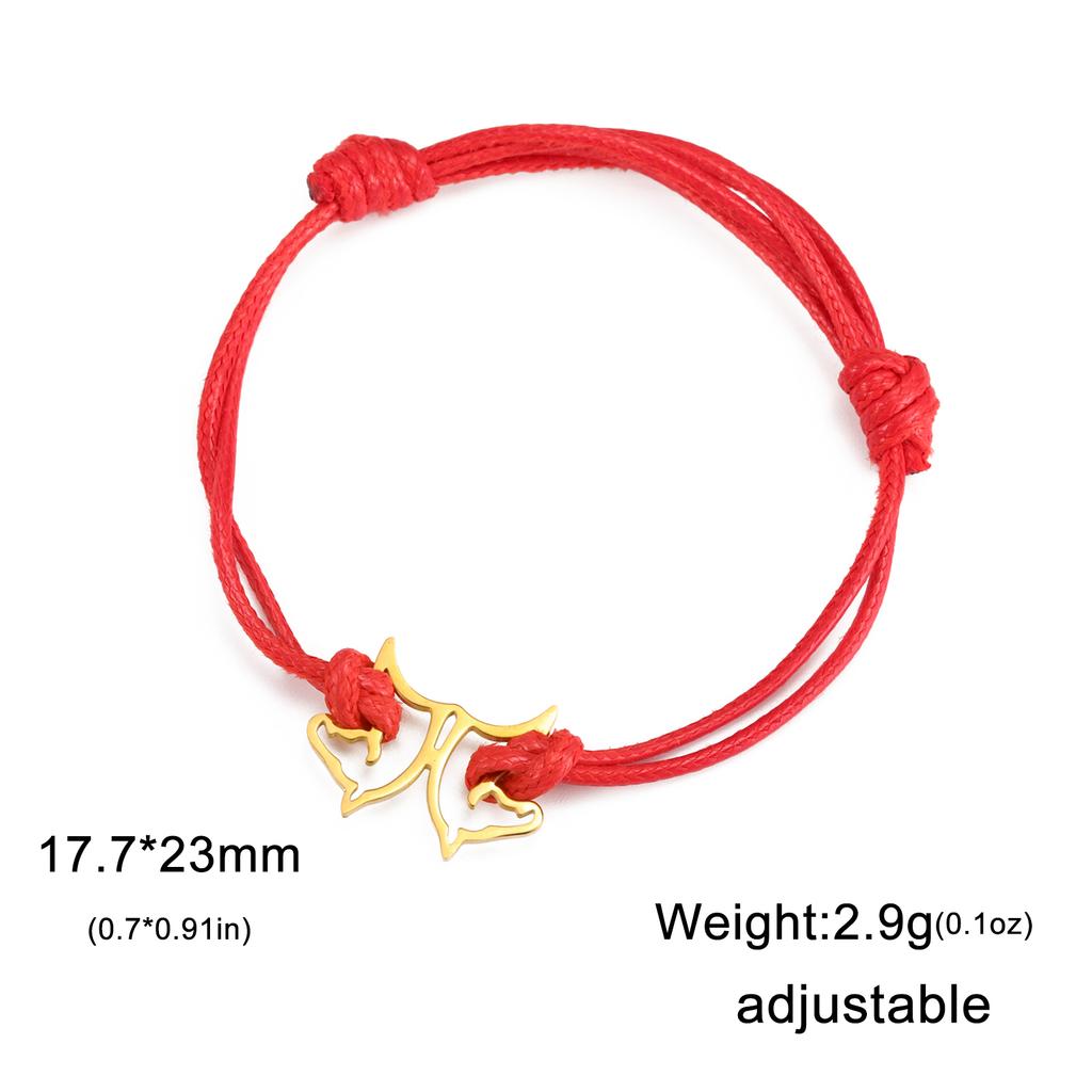 Lucktune Double Horse Head Animal Pendant Bracelet Stainless Steel Fashion Chain Charms Bracelet for Women Jewelry Birthday Gift
