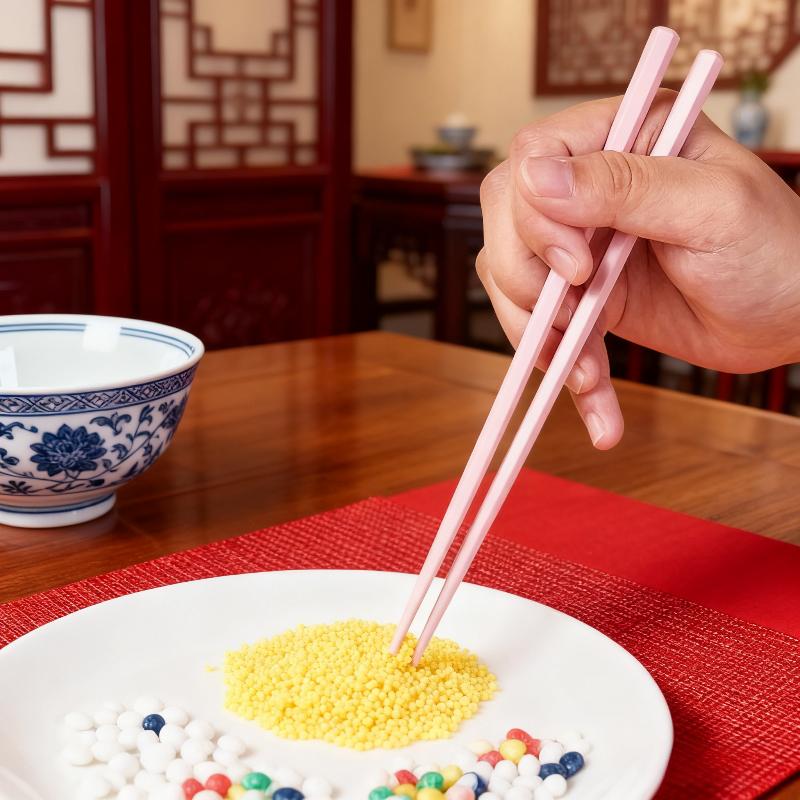 18.8cm Short Chopsticks 5 Pairs Heat-resistant Portable Chopsticks Multi Colored Hexagonal Alloy Chopsticks Kitchen Tableware