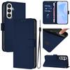 For Samsung Galaxy A25 5G (Global) (161.0 x 76.5 x 8.3mm) Case Solid Color Wallet Leather Phone Cover with Strap