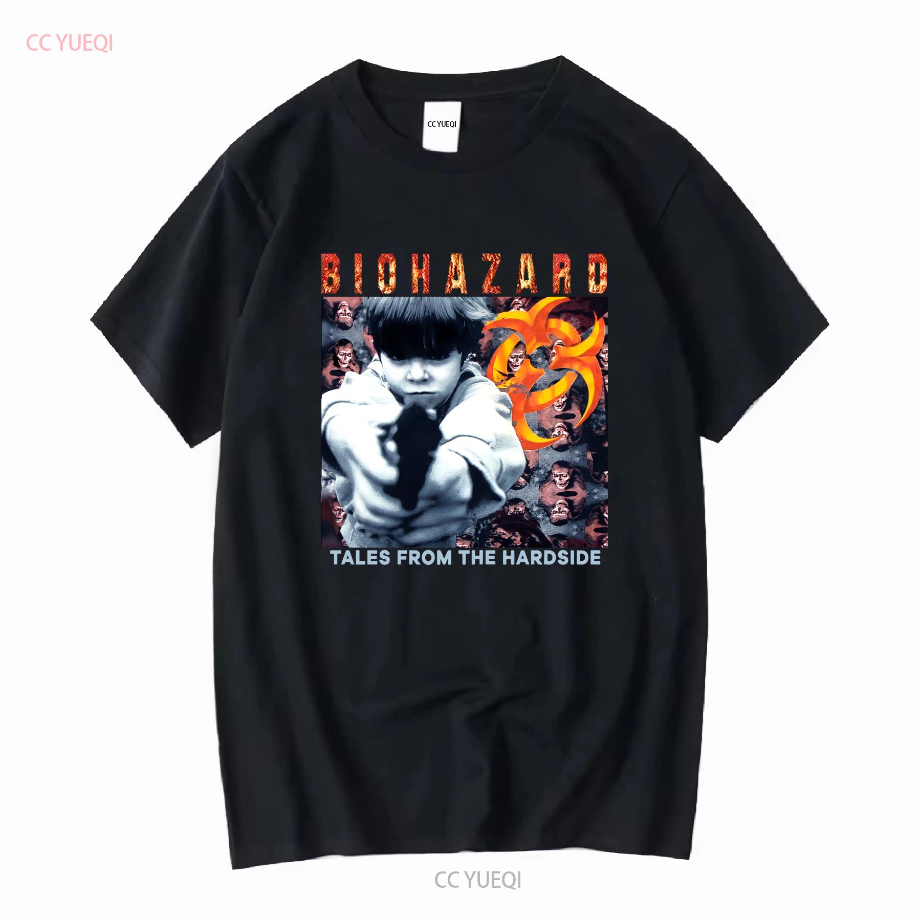 Винтажная футболка 90-х годов Biohazard State of the Tour Bandtee с длинными или короткими рукавами, винтажная, выстиранная, повседневная, дышащая, модная, тянущаяся M чёрный