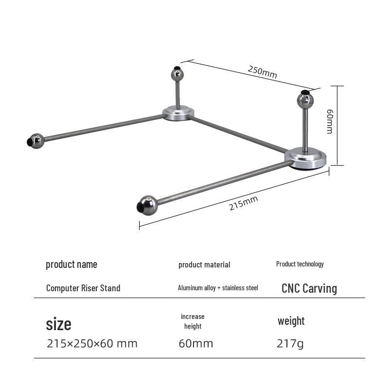 

Aluminum Stainless Steel Detachable Laptop Cooling & Heightening Stand