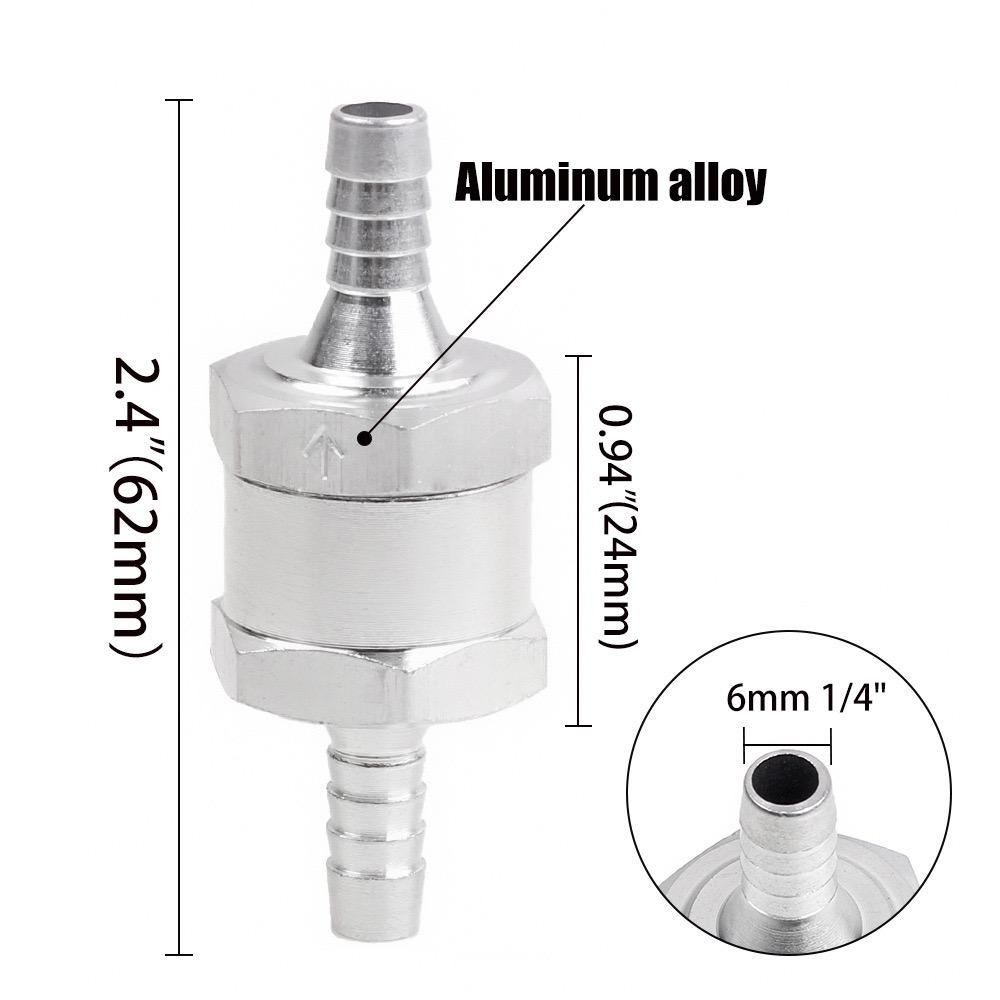 Aluminum Alloy Check Valve for Automotive Diesel Fuel Pipeline 6/8/10/12mm Sizes Available for Machinery