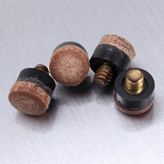 10pcs Replacement Pool Snooker Billiards 10mm Screw-on Table Cue Stick Tips