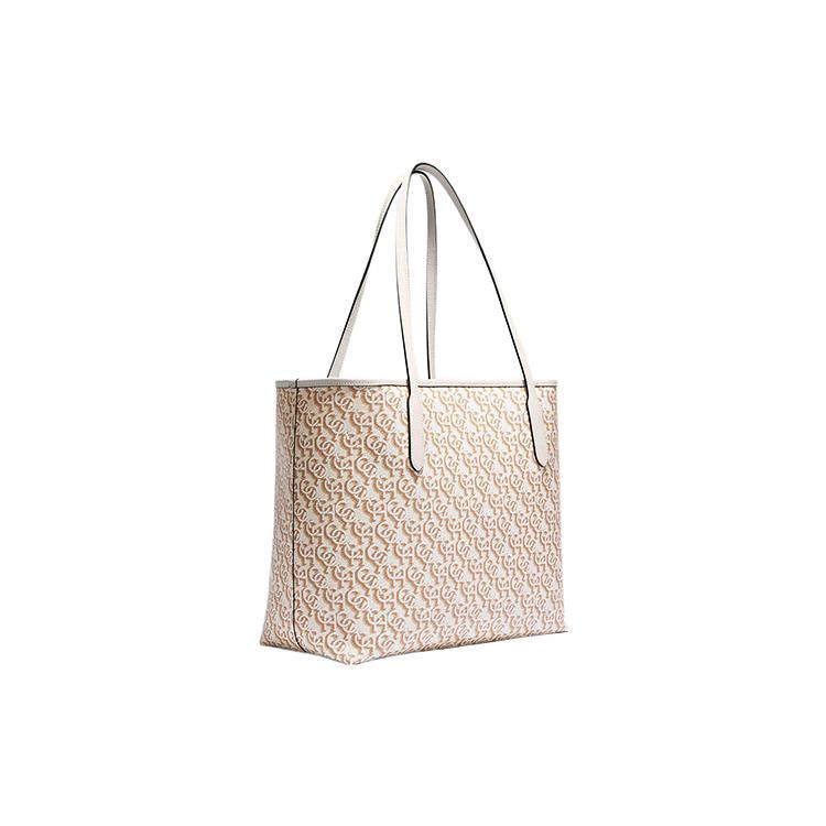 New COACH City PVC Tote Bag Shopping Bag Handbag Shoulder Bag Large Size Women's Chalk White CF342-IMCHK