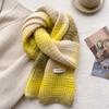Containing wool gradual change age-reducing girl wind new scarf women's winter versatile knitted wool scarf men