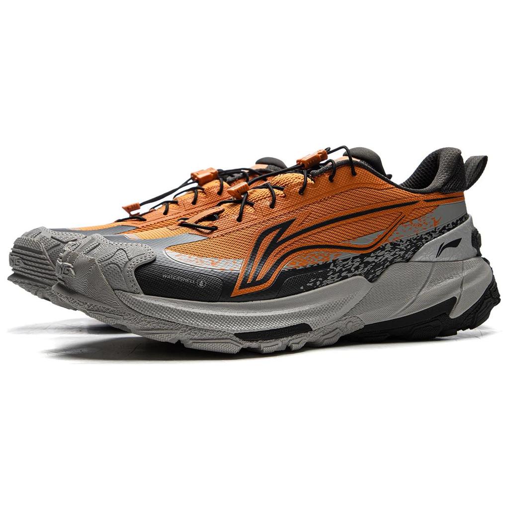 Li Ning Yijie 2.0 Stable Water-Resistant Shock Absorbing Low-Top Outdoor Hiking Shoes Unisex Hiking Shoes Orange Gray AHTU005-2