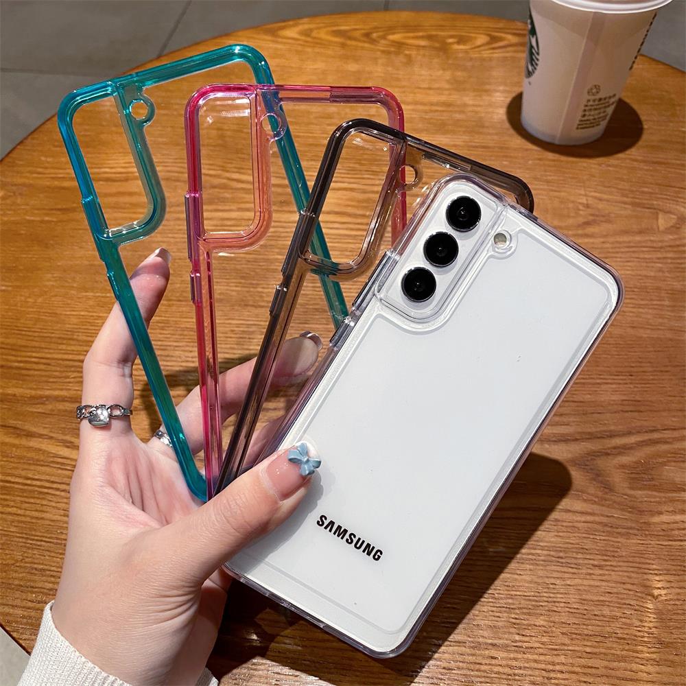 Не желтеющий акриловый противоударный чехол для телефона с кристаллами для Samsung S24 — фото 5