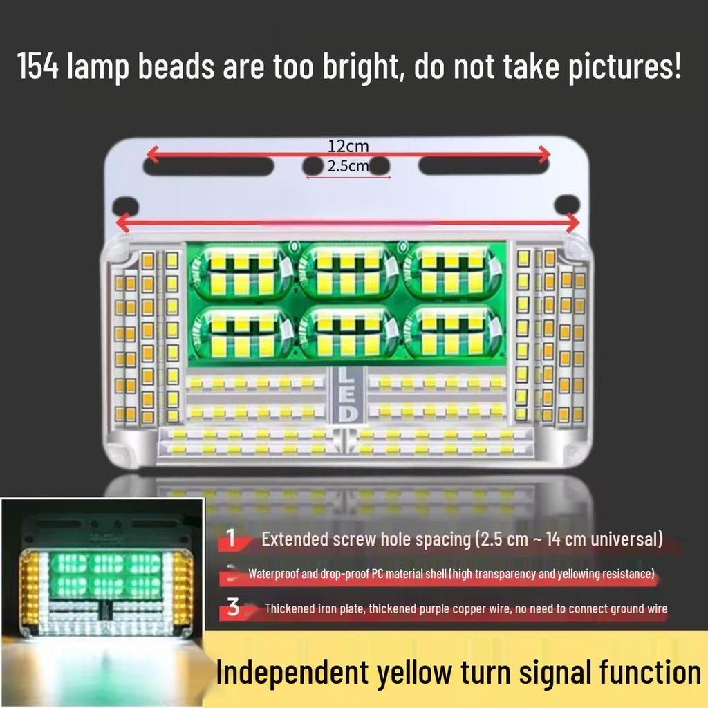 24V LED Truck Side Lights: 13 Row Waterproof Yellow Turn Signal, Super Bright Lamp Beads
