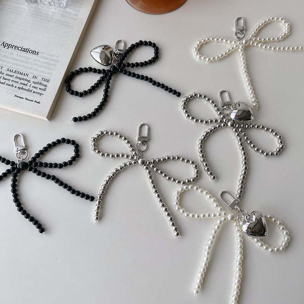 

Корейский стиль жемчужный бант брелок бусина Y2k сумка кулон модный чехол для телефона ремешок сумка орнамент style3