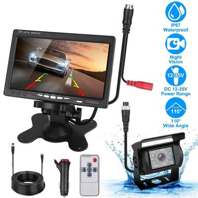 7 Inch Car Rear View Camera Monitor Universal Truck Parking Display 9-36V 1024*600 Screen HD Reversing Camera with Screen
