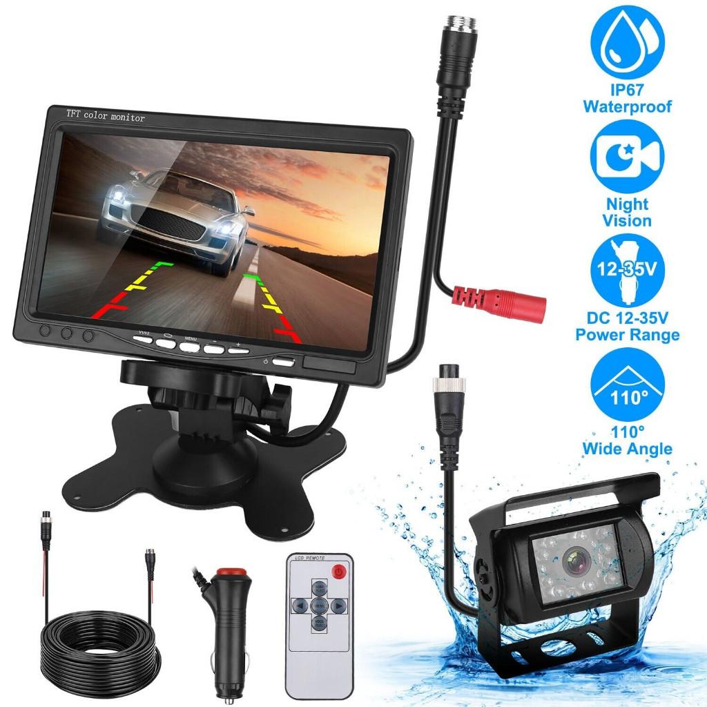 7 Inch Car Rear View Camera Monitor Universal Truck Parking Display 9-36V 1024*600 Screen HD Reversing Camera with Screen