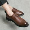 2024 Classic Brand Lace Up Leather Casual Shoes Thick Soled Wear-resistant Men's Brogue Shoes Trendy New Men's Business Shoes