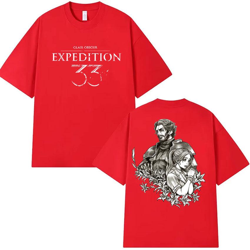Esquie Game Clair Obscur Expedition 33 Print T Shirt Men Women Classic Cosplay Short Sleeve Tshirt 100 Cotton Tees Streetwear