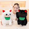 Soft Bib Lucky Cat Doll Plush Toy Kitten Doll Children Soothing Pillow Doll