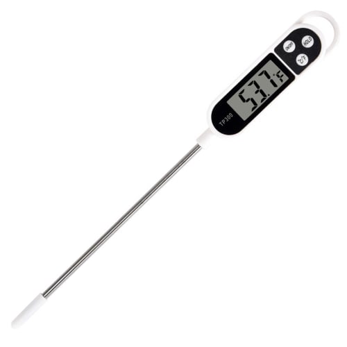 SZSL Cooking Thermometer, Washable, Fast Reading 3-6 Seconds, -50-300C, Water Thermometer, 14.3cm Probe, Hold Function, Large LCD Display, 304 Stainl