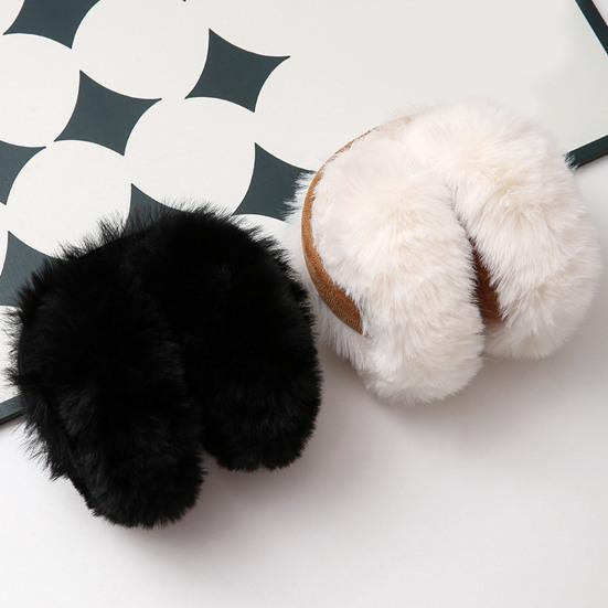 Winter Fuzzy Earmuff Cute Fluffy Faux Fur Earmuff Foldable Furry Ear Warmers for Women Men Girls Boys Jogging Skiing