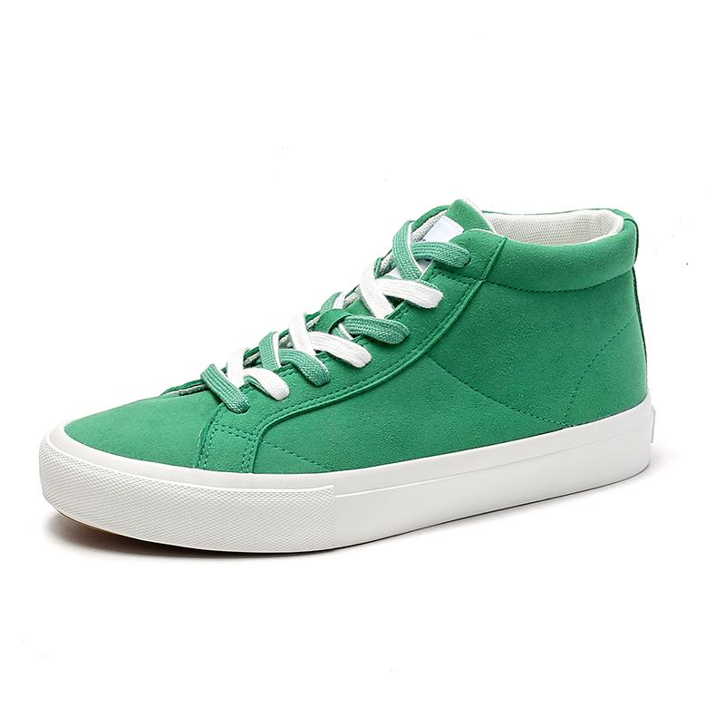 

Harajuku style Green Men s Canvas Shoes Spring Summer High-top Men Sneakers Unisex Lace Vulcanize Shoes for Men zapatos de lona 35