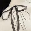 1 Stück Modischer Choker-Halskette für Damen Sexy Schwarz Weiß Spitze Schleife Anhänger Kurze Schlüsselbein-Kette Gothic Choker Ästhetischer Schmuck