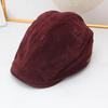 Early autumn new deerskin velvet old money wind retro painter hat women's autumn and winter simple small label showing a small face forward hat