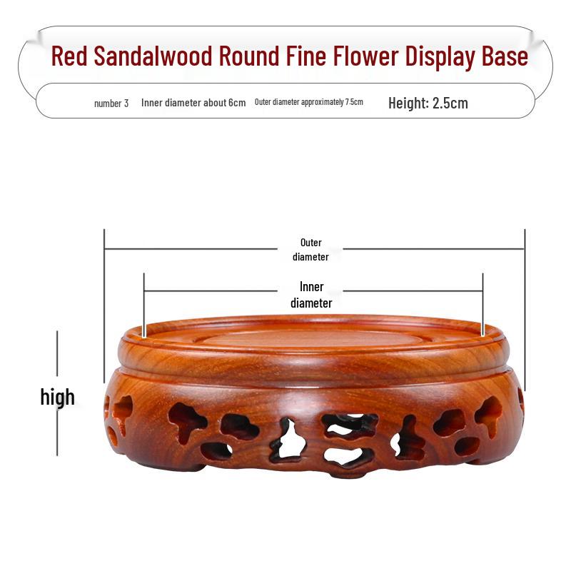 Red Sandalwood Buddha Statue & Vase Stand