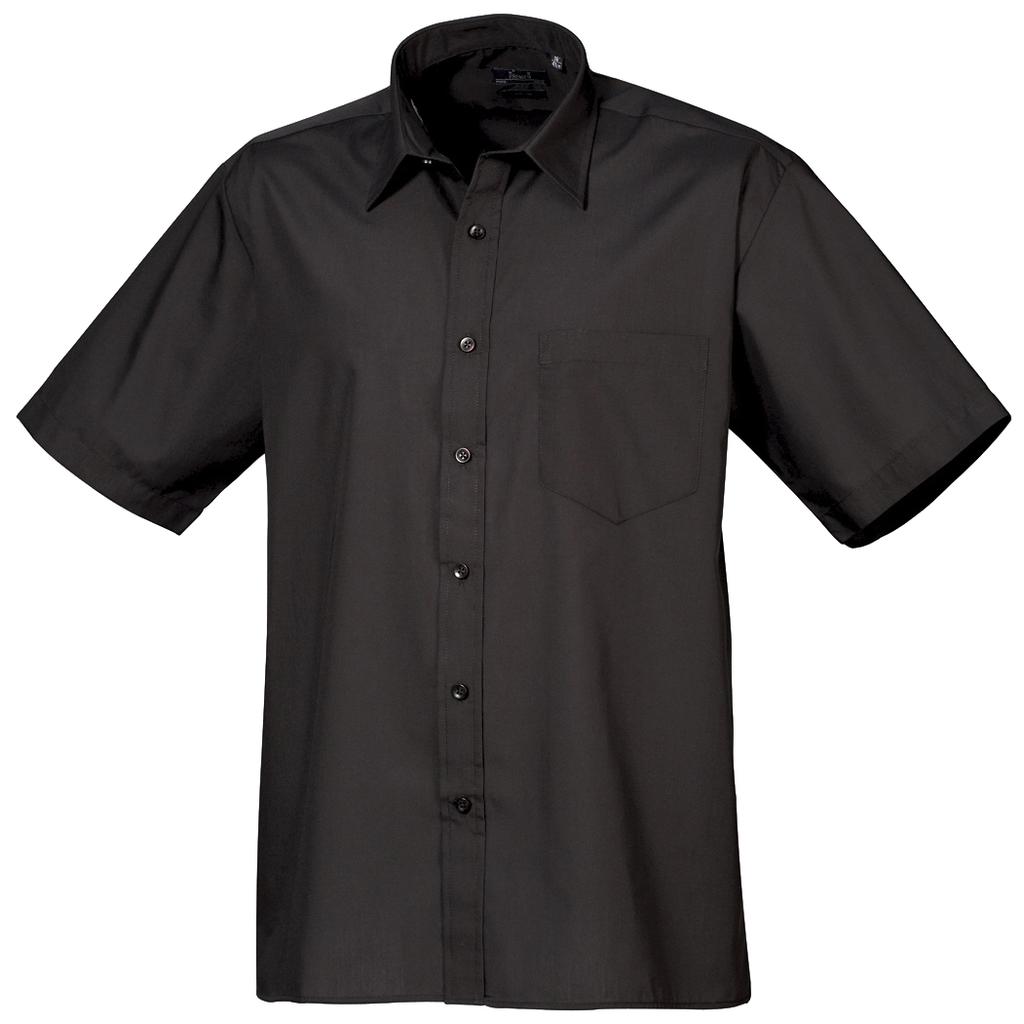 Premier Mens Short Sleeve Formal Poplin Plain Work Shirt