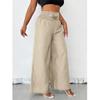 Fashion Retro High Waist Elastic Loose Wide Leg Pants Women Elegant Solid Street Casual Long Trousers Women Spring and Autumn Ladies Baggy Pants 25792