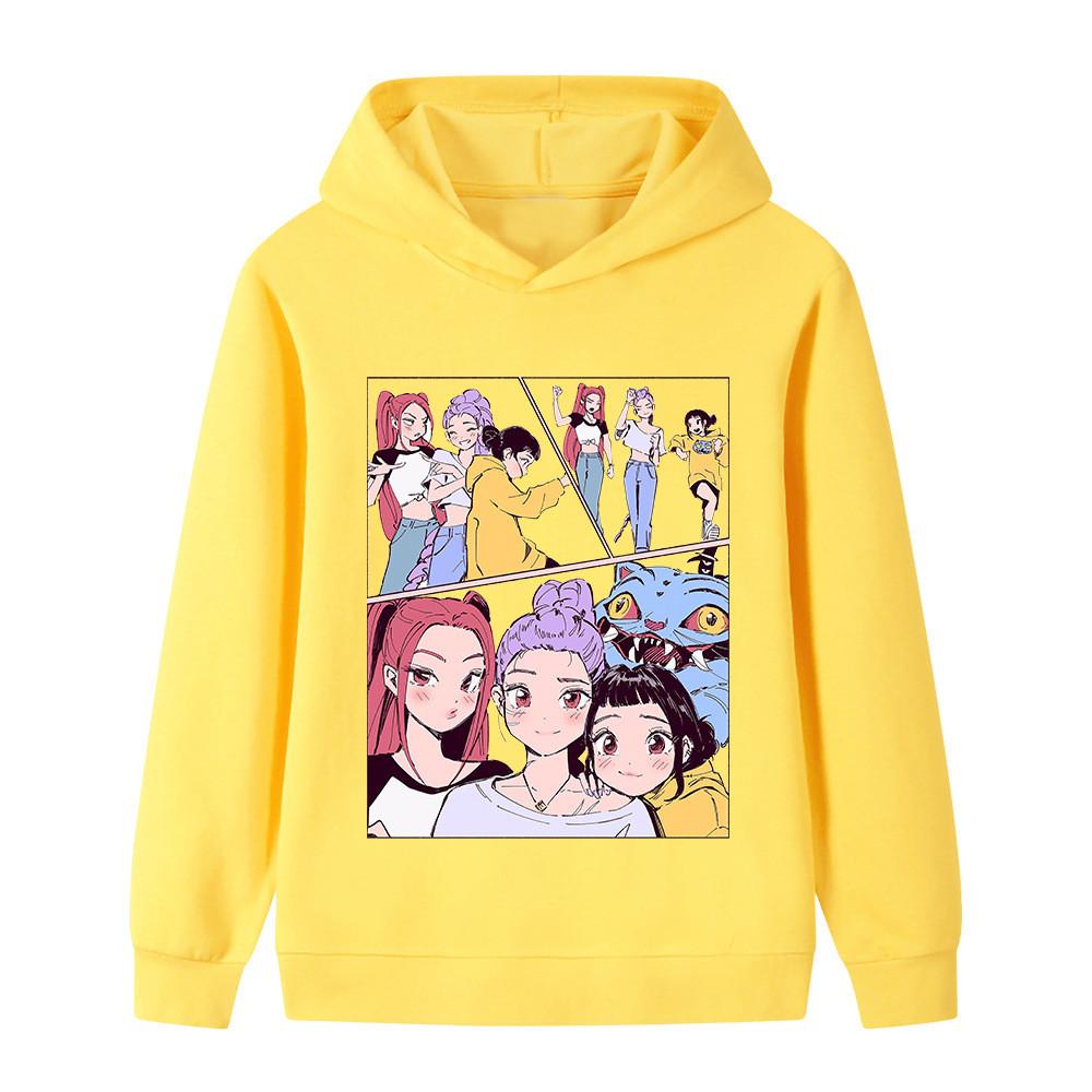 B1238 Kids Boys Girls Kpop Rumi Zoey Mira Print Long Sleeves Hoodie