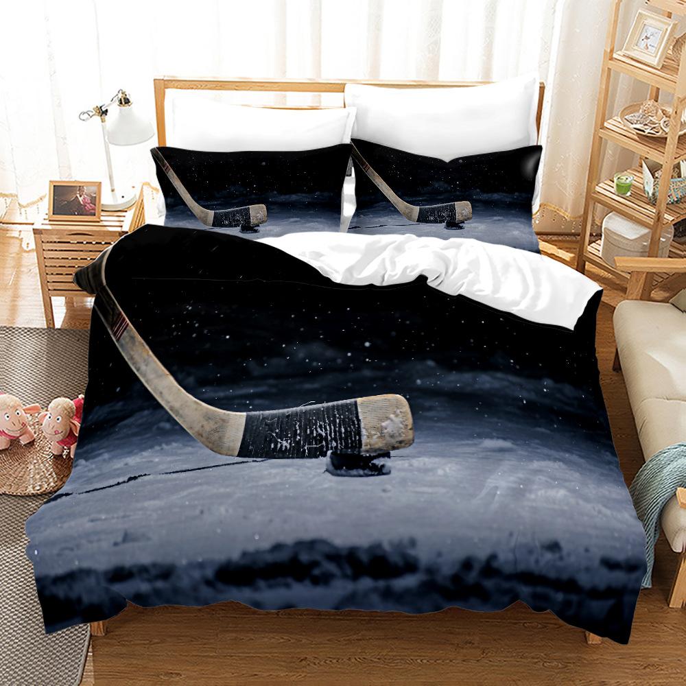 3D Sporty Lodowe Zestaw Pościeli King Queen Kołdra Poszewki 2/3szt. Męski Nastolatki Sportowiec Pokrowiec Prezent