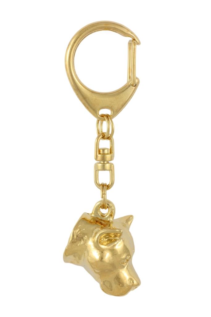 American Staffordshire Terrier, Amstaff – Keychain and necklace with a dog in a box, high-quality gold-plated product | Art-Dog