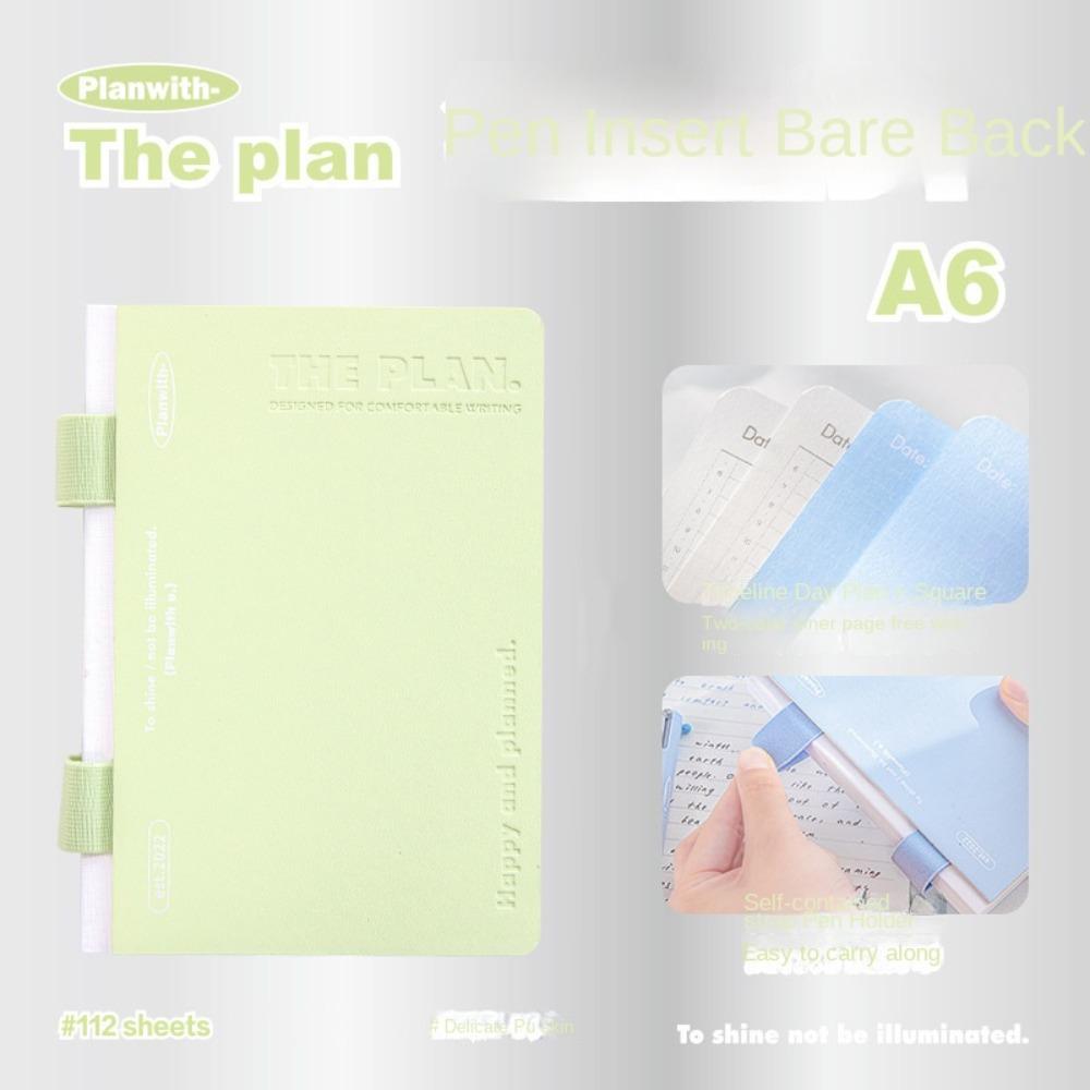 Colored Page Binder Lined Book Gradient Daily Planner Notebook  Diary Writing Tool