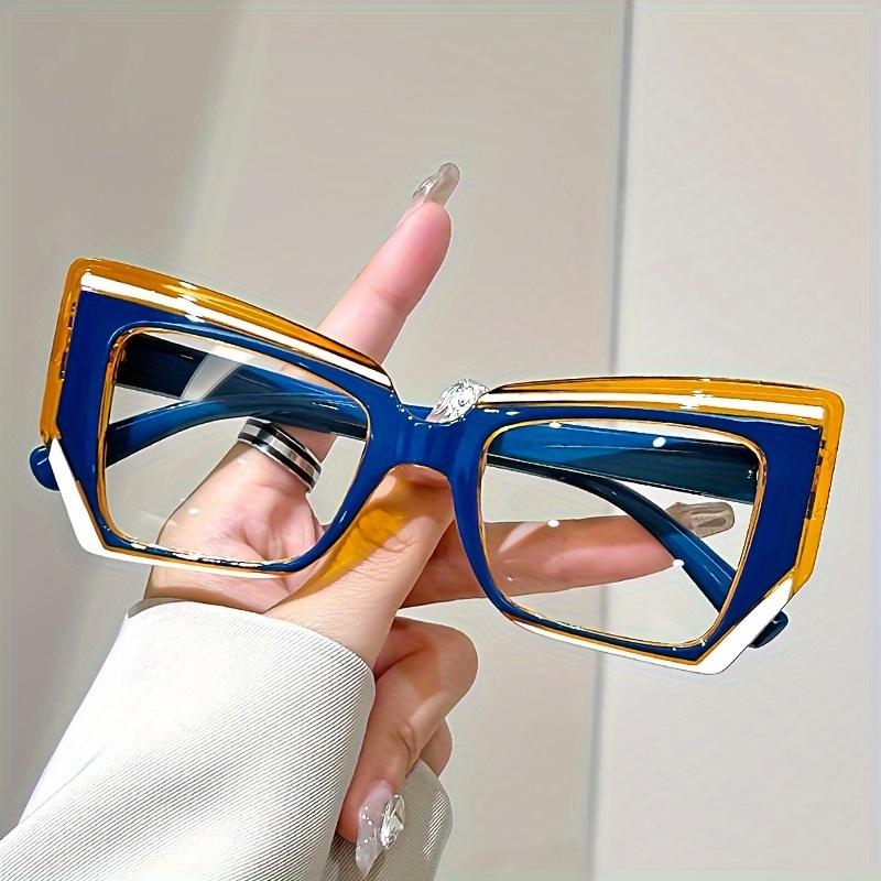 Vintage kočičí oči nadrozměrné brýle na čtení s geometrickým rámem, zvětšení 1,0~ 4,0, čirá PC čočka