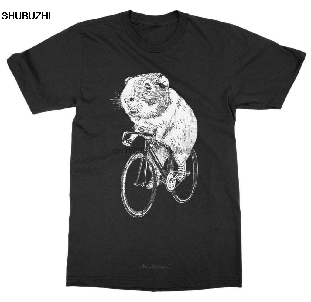 New Hot Summer Casual T Shirt Printing Guinea Pig Wheels Biker Bicycle Pet Animal Zoo Hamster Rodent Mouse Rat Tee Shirt