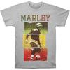 Men's Bob Marley Football Text Slim Fit T-shirt Grey