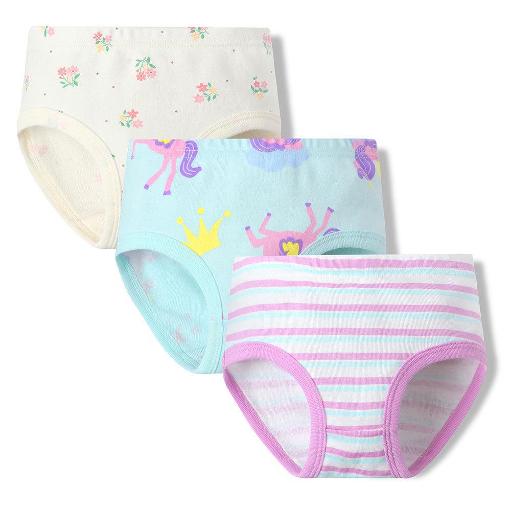 Europäische & Amerikanische 100% Baumwolle Feuchtigkeitstransportierend Atmungsaktiv Mädchen Unterwäsche Slips